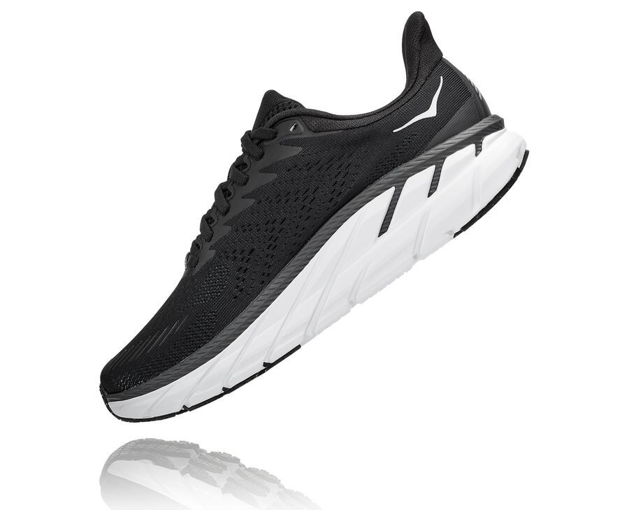 Hoka One One Hardloopschoenen Dames - Clifton 7 - Zwart/Wit - XR0819257